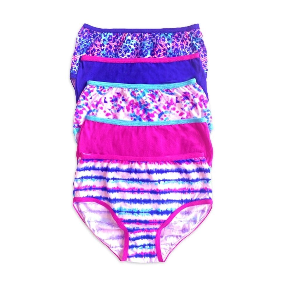 Wonder Nation Girls Cotton Brief Underwear, 5-Pack, Size 16